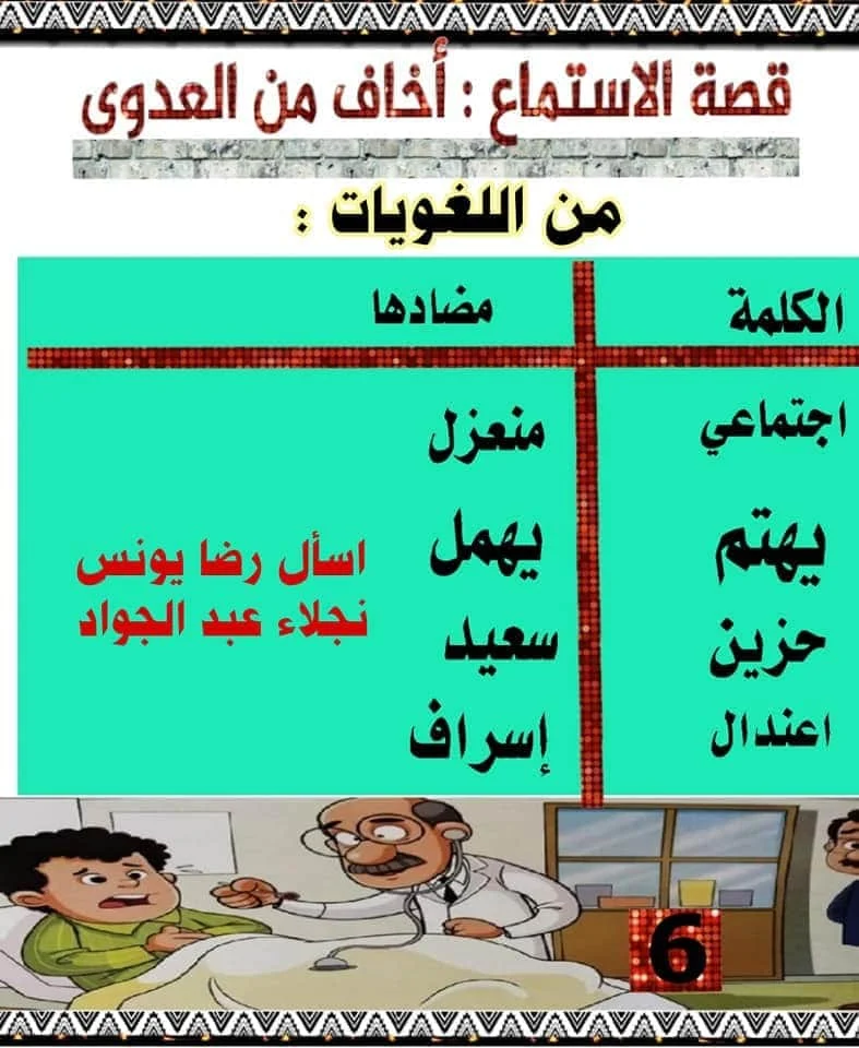 قصة الاستماع أخاف من العدوى منهج اللغة العربية الجديد للصف الثالث الابتدائي الترم الاول 2021 