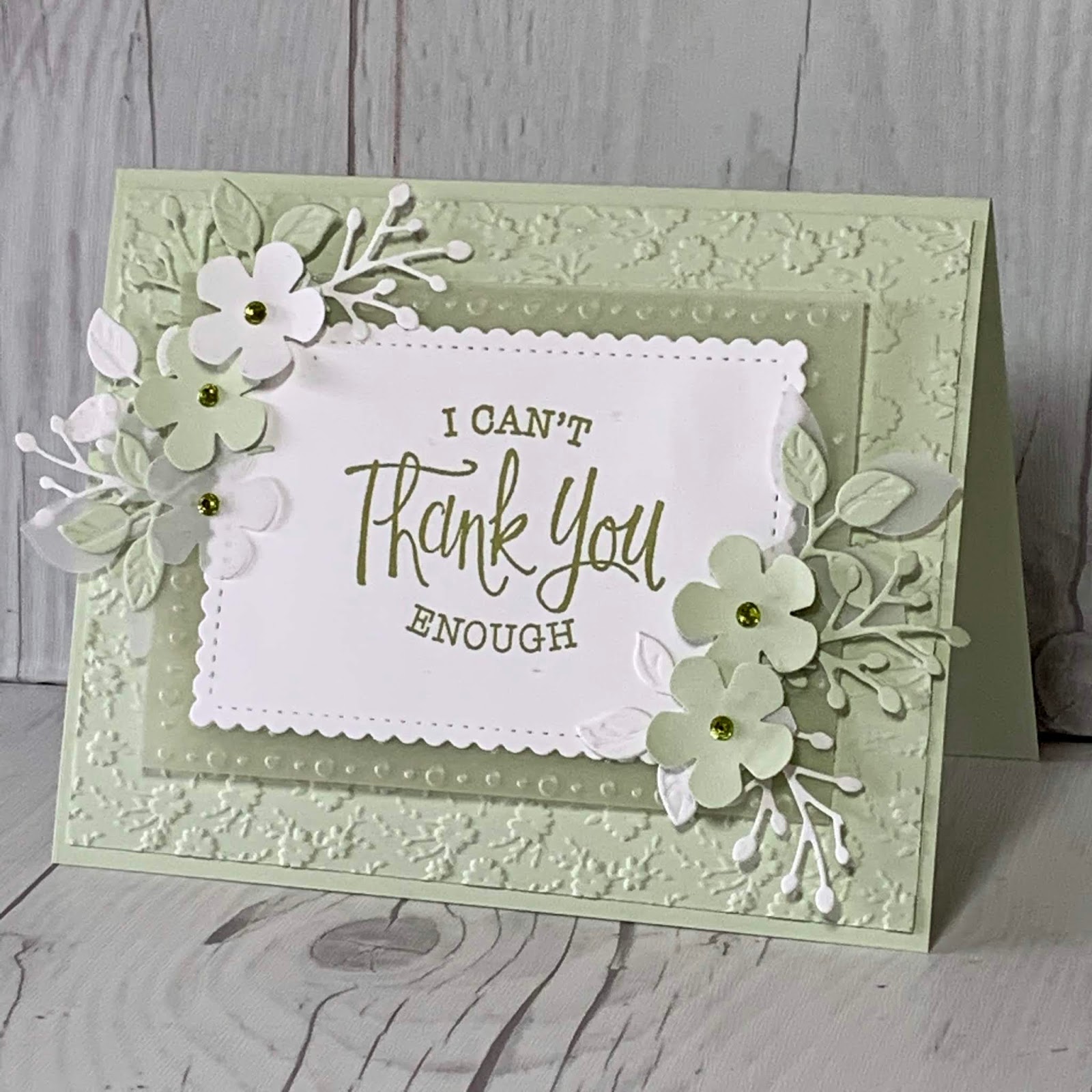Soft Sea Foam Thank You card using Stampin' Up! So Sentimental
