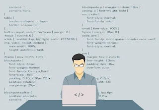 a coder writing some code on his laptop