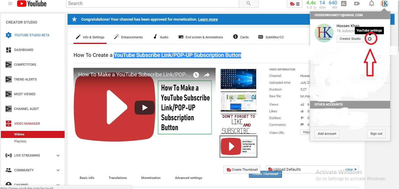 YouTube Subscribe Link/POPUP Subscription Button How To Create It And