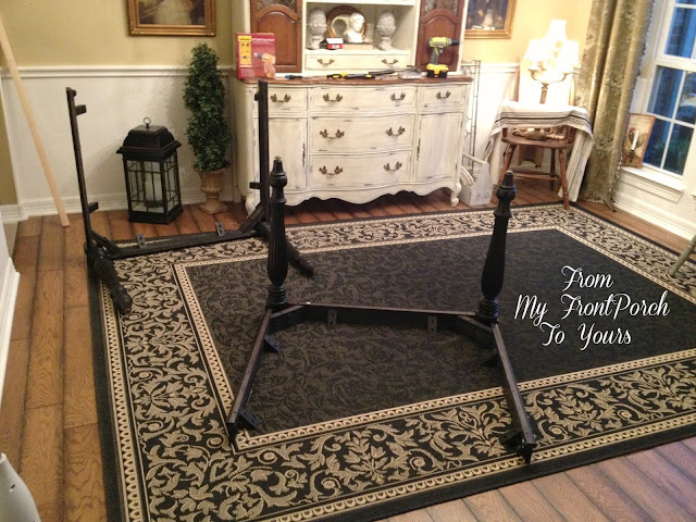 DIY Wood Planked Table Top- Farmhouse DIning Room Table- From My Front Porch To Yours
