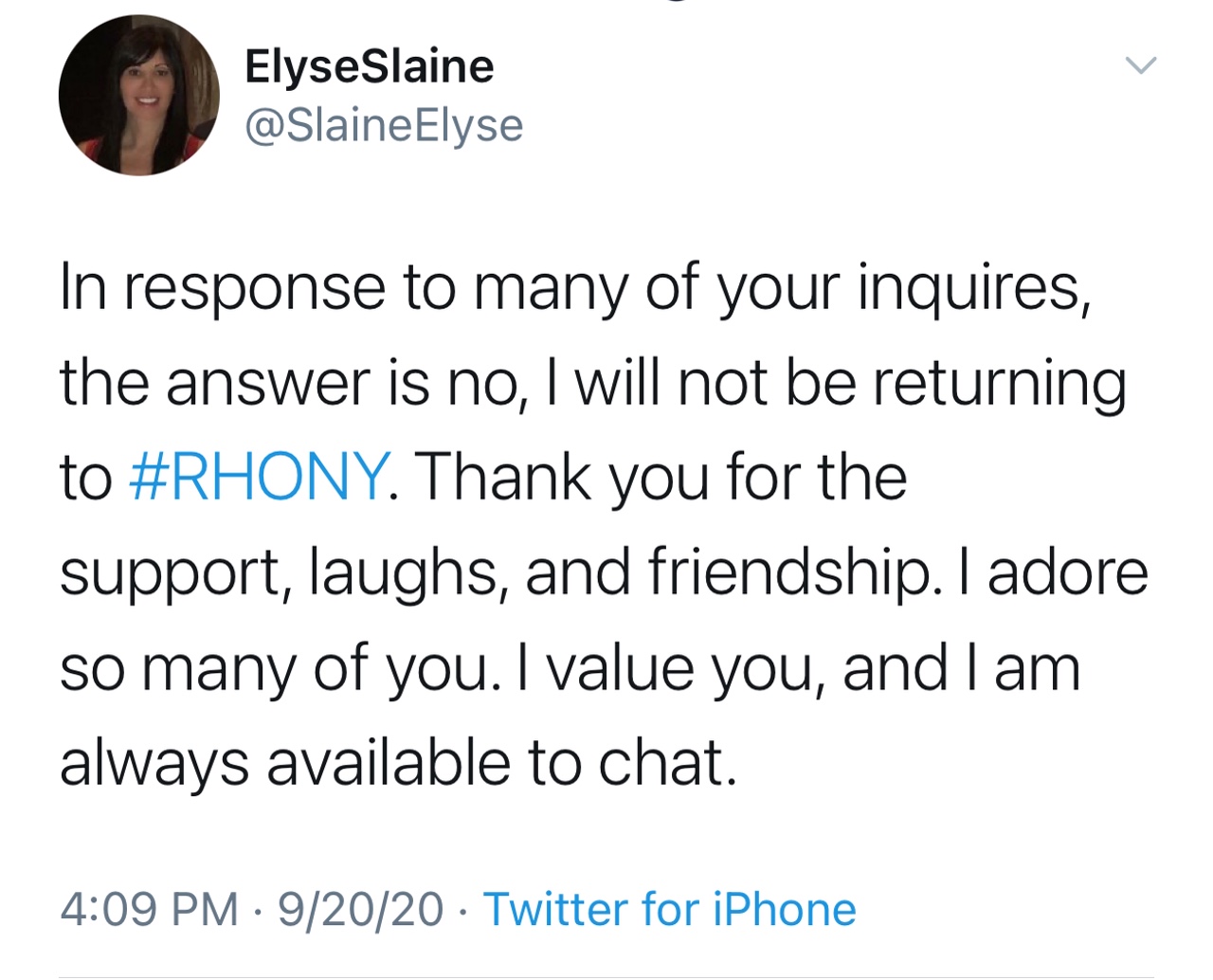 Elyse Slaine Confirms She’s Not Returning To The Real Housewives Of New
