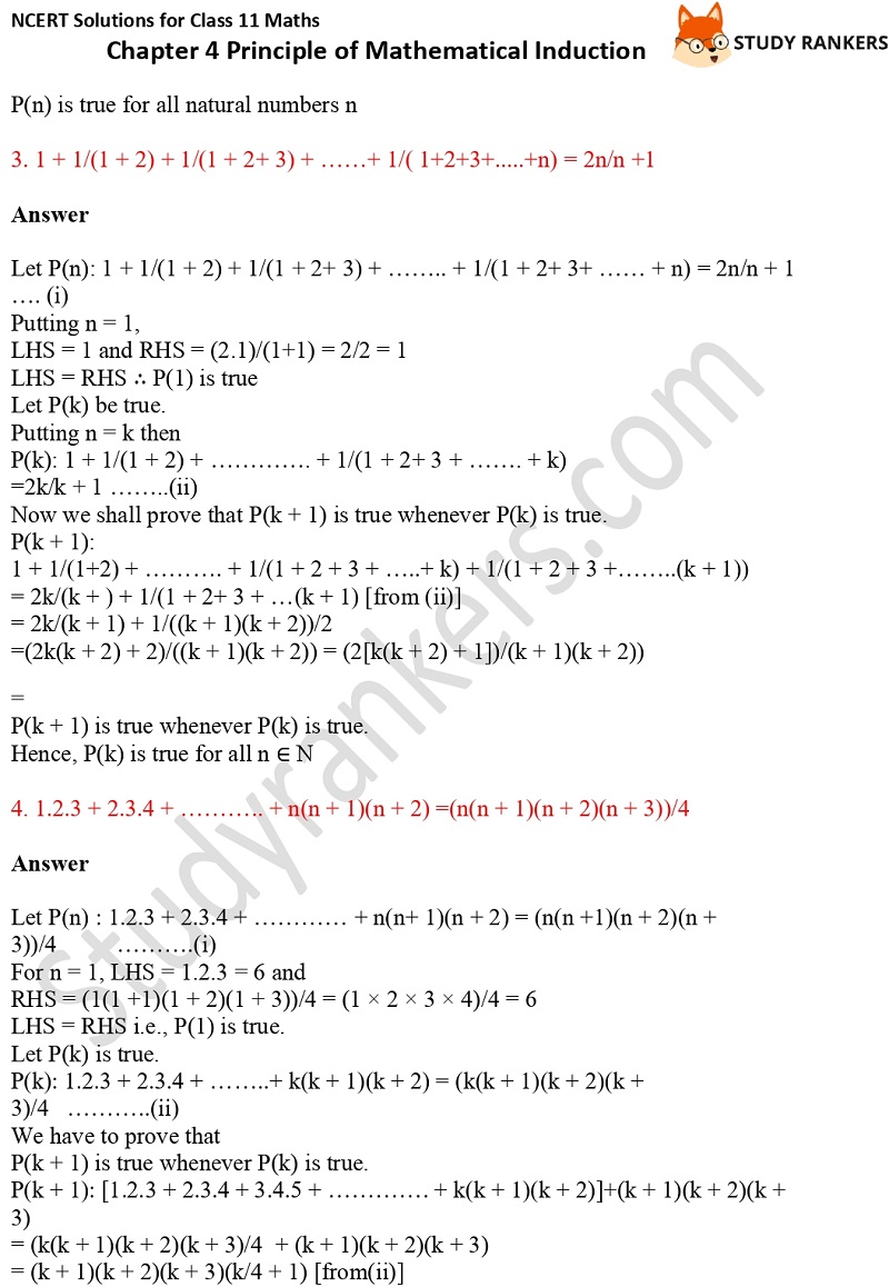 NCERT Solutions for Class 11 Maths Chapter 4 Principle of Mathematical Induction 2