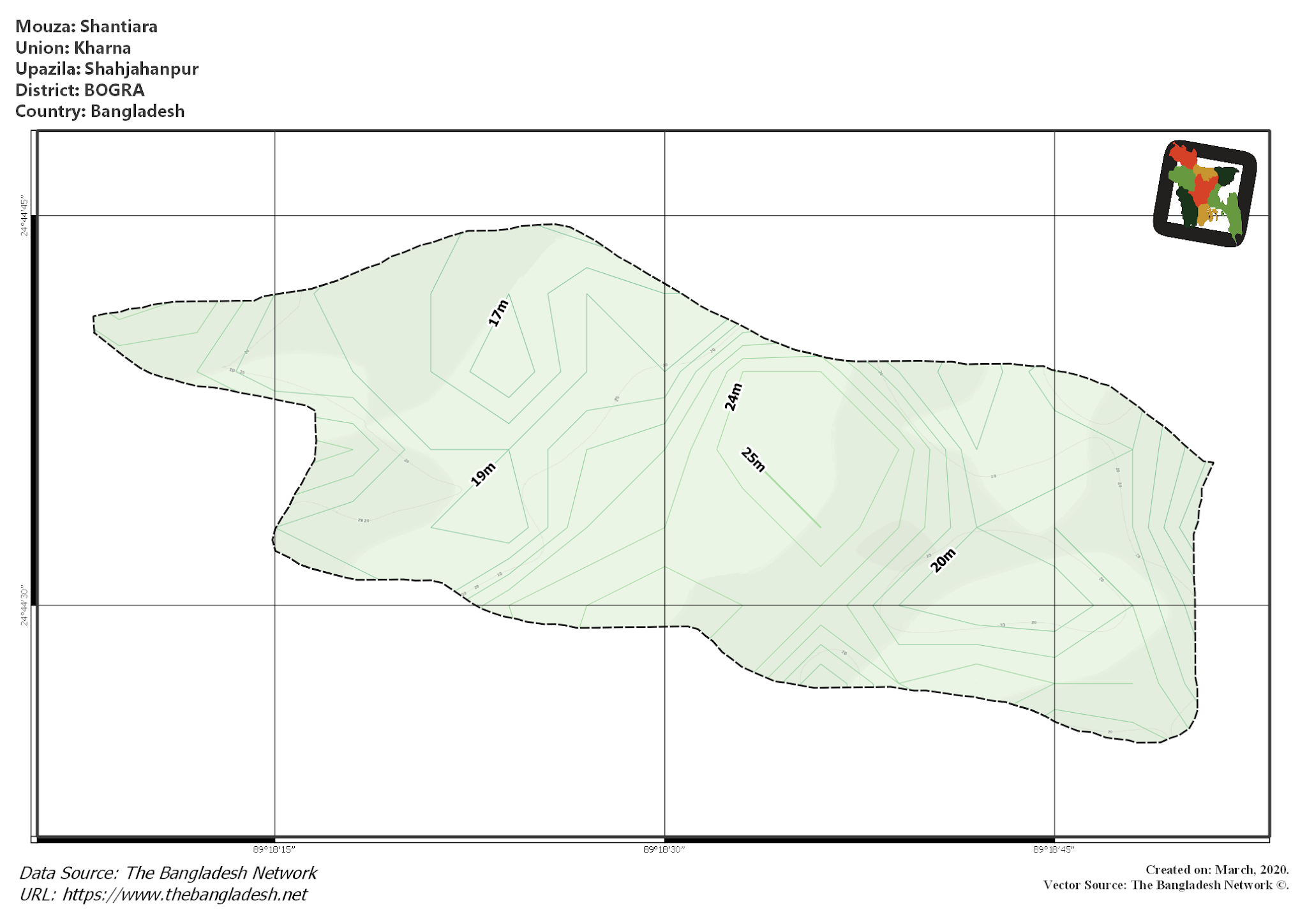 Map of Shantiara Mouza of Shahjahanpur Upazila, BOGRA Map of Shantiara Mouza of Shahjahanpur Upazila, BOGRA, Bangladesh.