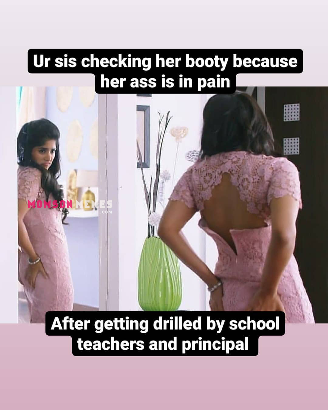 Sis after getting drilled by school teachers and principal!