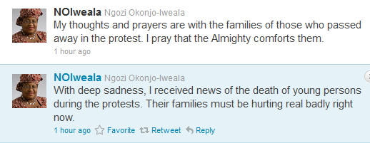 Okonjo Ngozi Iweala Condoles Familes Of Those Who Lost Their Loved Ones On Twitter 2
