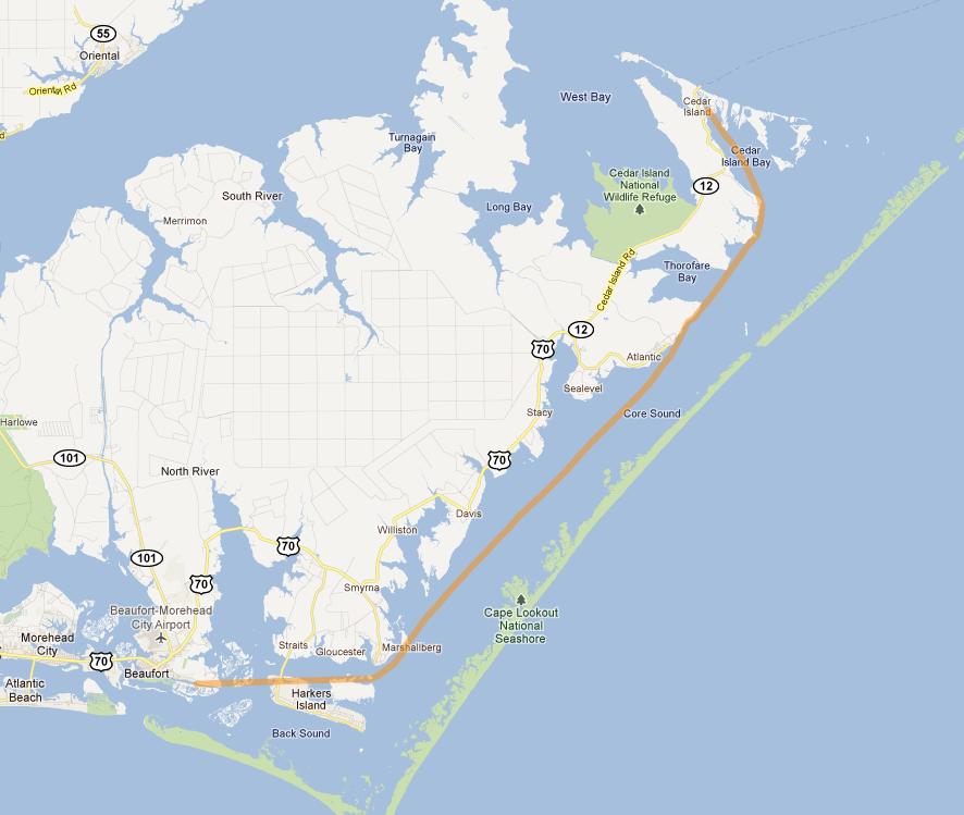 SandyBottom's Sea Kayaking and Other Adventures Beaufort to Cedar Island