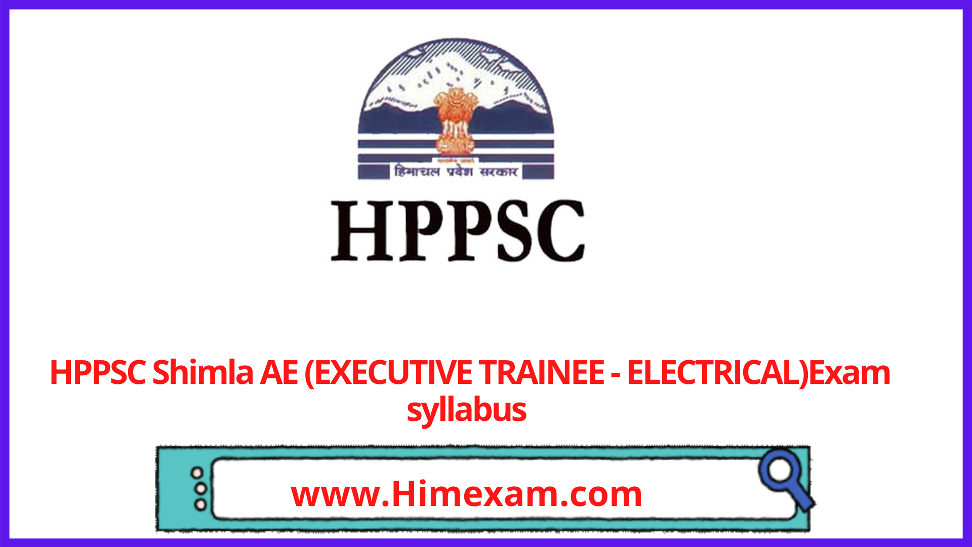 HPPSC Shimla AE (EXECUTIVE TRAINEE - ELECTRICAL)Exam syllabus