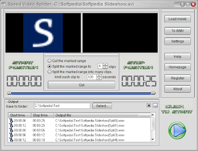 تحميل برنامج تقسيم ملفات الفيديو Speed Video Splitter 4.3