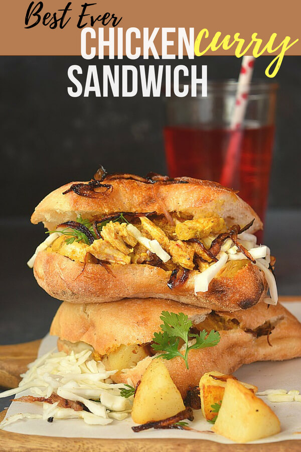 Chicken Sandwich (Leftover Chicken Curry Sandwich) Recipe | Savory ...