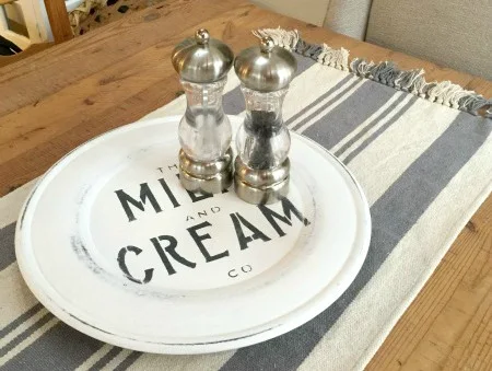 Milk and Cream Lazy Susan with salt and pepper shakers