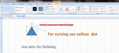 how to rotate shape in excel, how to resize shape in excel
