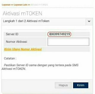 nomor Aktivasi mToken