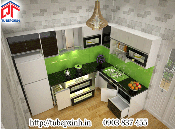 mẫu thiết kế bếp hiện đại và tinh tế tủ bếp chữ L
