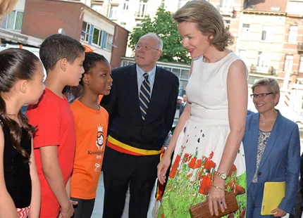 Queen Mathilde of Belgium attends ceremony of the Federal Poverty Reduction Prize to the OCMW-CPAS