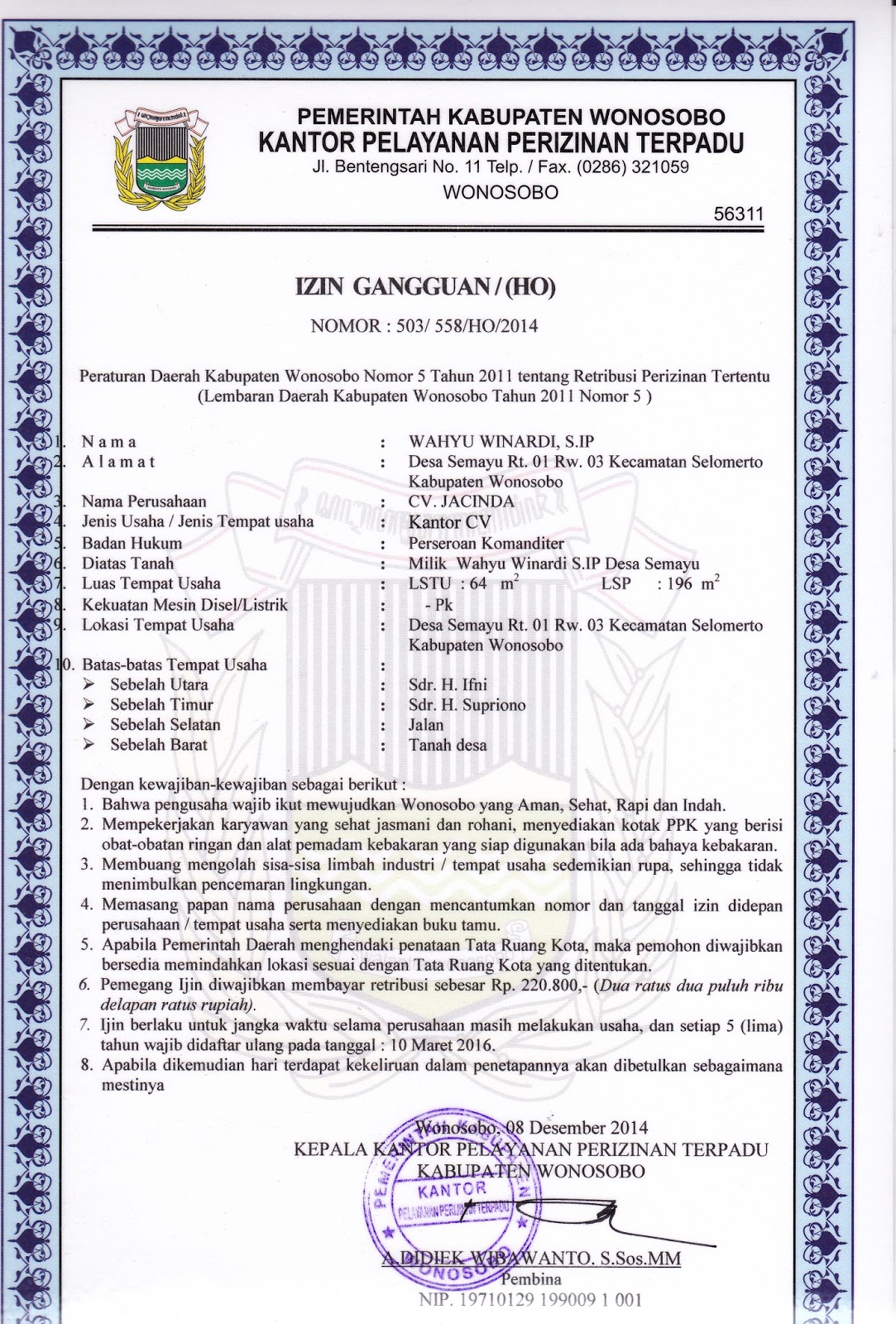 Contoh Bentuk Surat Nrp