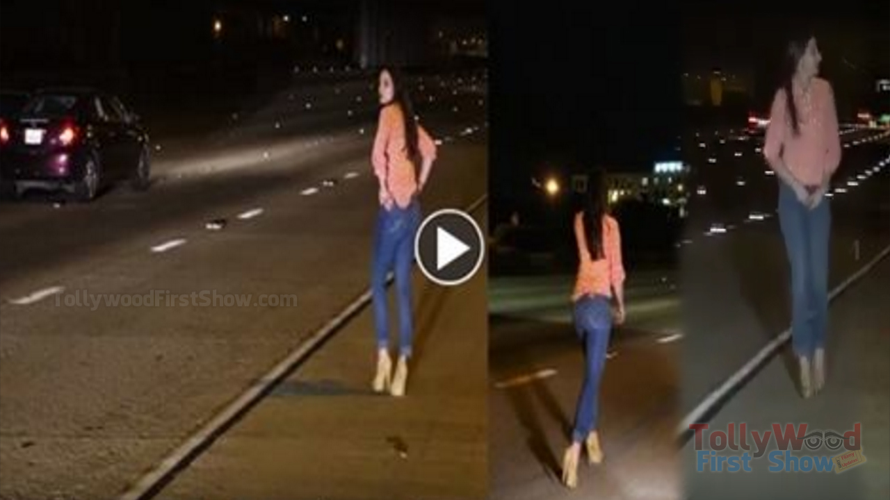 Dangerous DRUNKEN Girl Over Acting On Highway At Mid Night. Peeing On