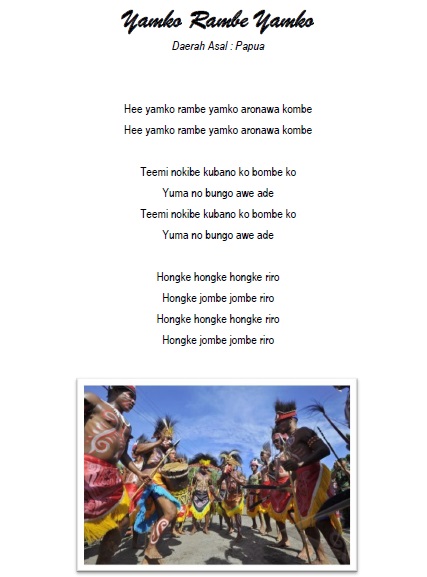 Lirik Lagu Yamko Rambe Yamko Daerah Asal Papua Seputar Seni Budaya