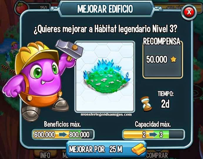 Actualizacion Del Habitat Legendario Monster Legends Amigos