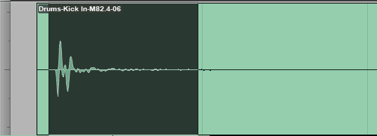 Selected drum hit in Avid Pro Tools Selected drum hit in Avid Pro Tools