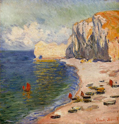 monet claude beach 1885 falaise amont artists canvas painting french works oil scenes etretat plage