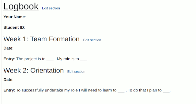 Moodle Wiki Logbook Template
