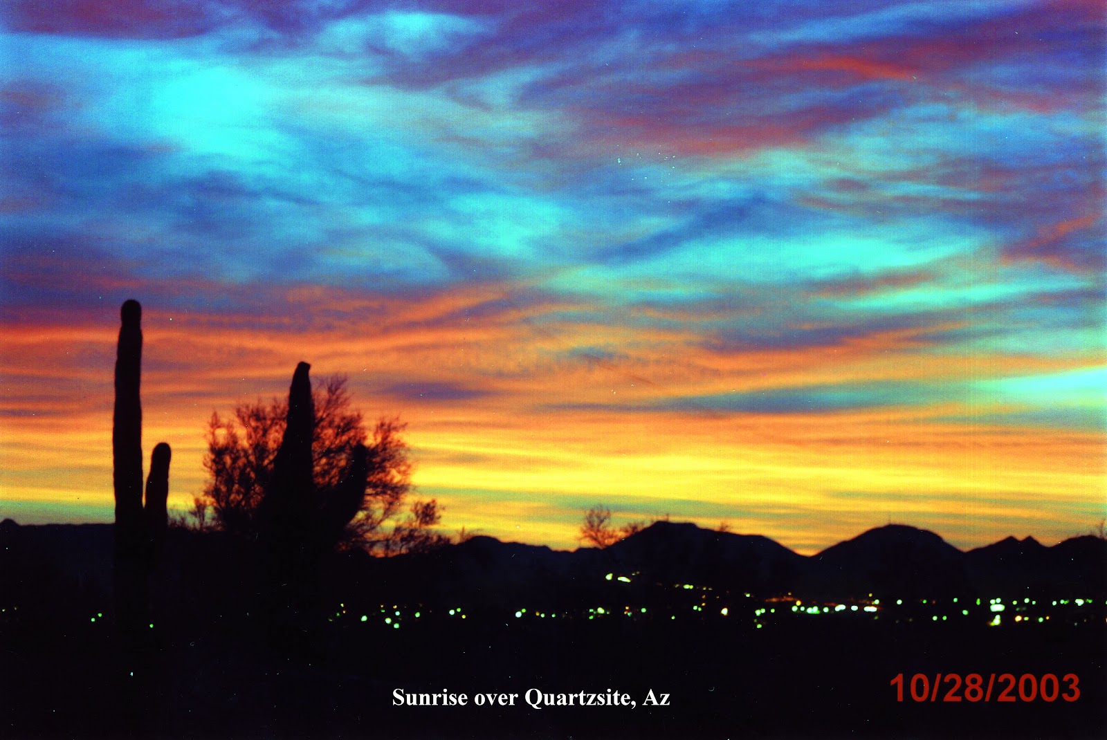 Desert Messenger, Quartzsite, AZ Sunrise over Quartzsite photos by