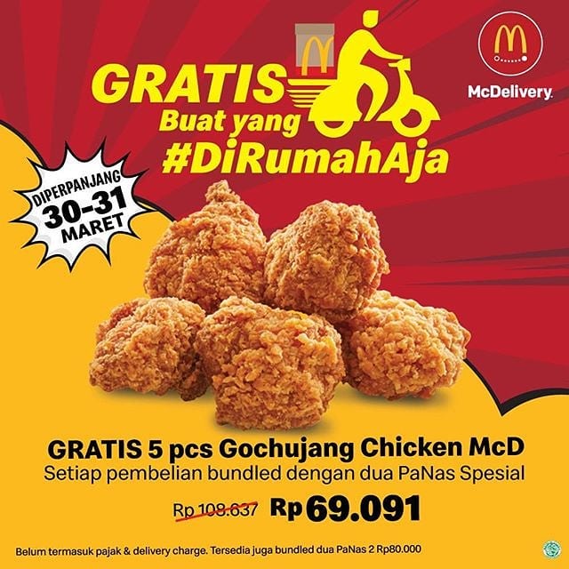 Promo McDonalds Gratis 5 PCS Ayam Gochujang McD Setiap Pembelian Paket Promo McDonalds Gratis 5 PCS Ayam Gochujang McD Setiap Pembelian Paket