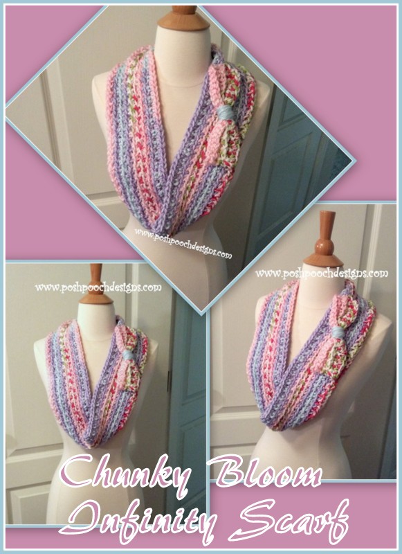 Posh Pooch Designs : Chunky Bloom Infinity Scarf Crochet Pattern