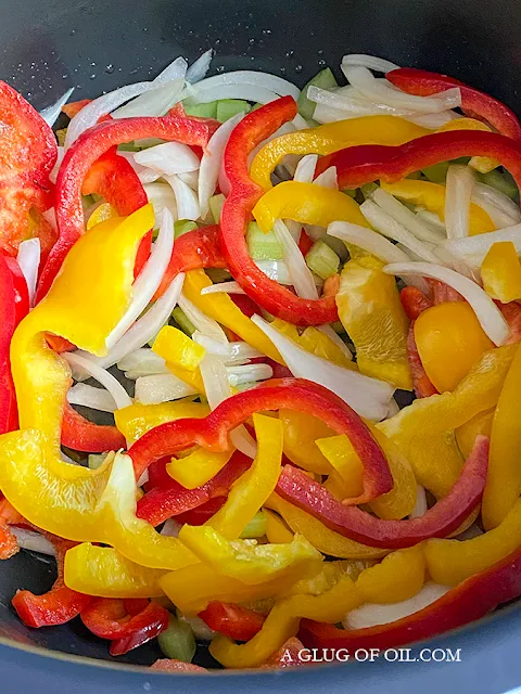 peppers and onions in the slow cooker