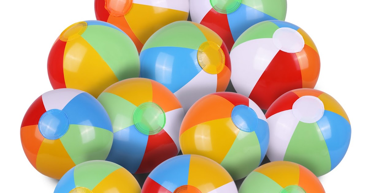 Inflatable Beach Ball,Pool Party Balls Rainbow Pool Balls for Kids