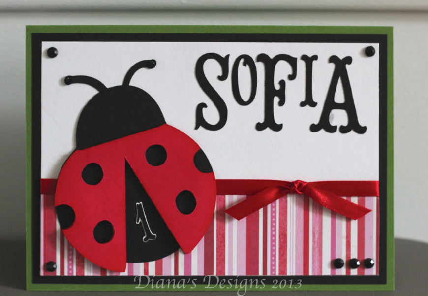 Diana's Designs Personalized Ladybug Birthday Card