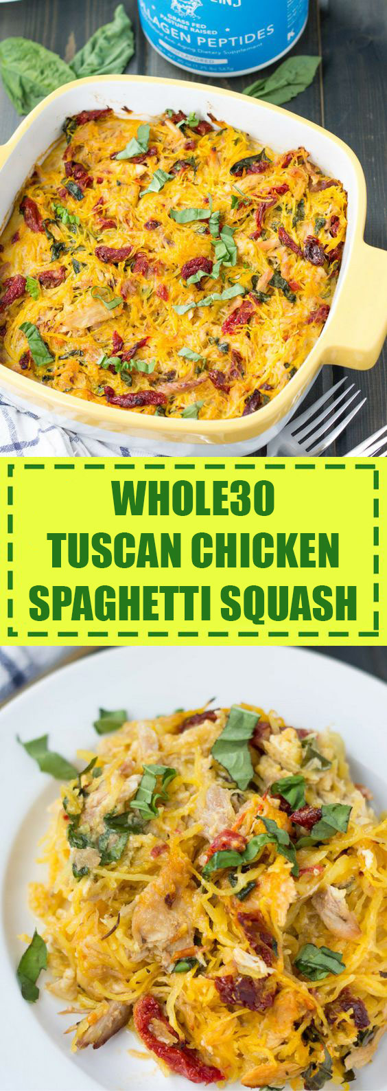 Whole30 Tuscan Chicken Spaghetti Squash Whole30 Tuscan Chicken Spaghetti Squash