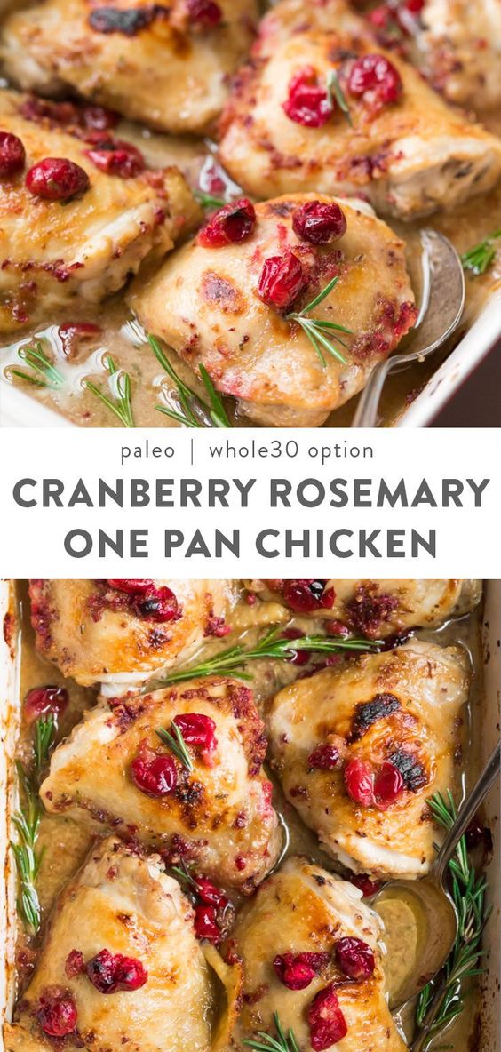 Cranberry Rosemary One Pan Chicken Recipe