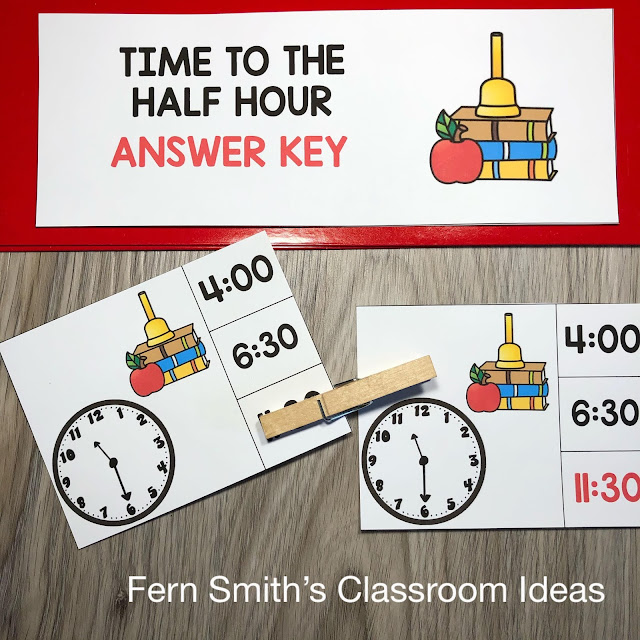 Click Here to Get These Back to School Clip Cards Time to the Hour and Half Hour for Your Class!