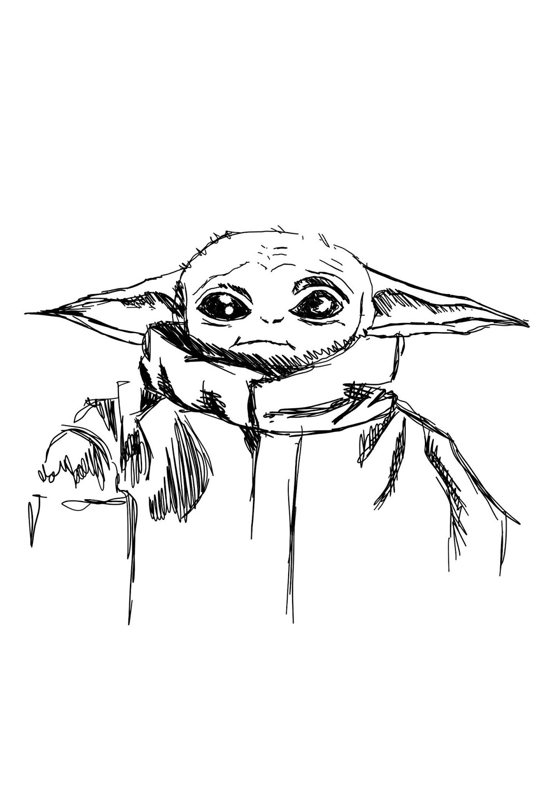 el blog de plástica: cómo dibujar a Baby Yoda
