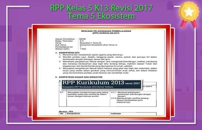 RPP Kelas 5 K13 Revisi 2017 Tema 5 Ekosistem RPP Kelas 5 K13 Revisi 2017 Tema 5 Ekosistem
