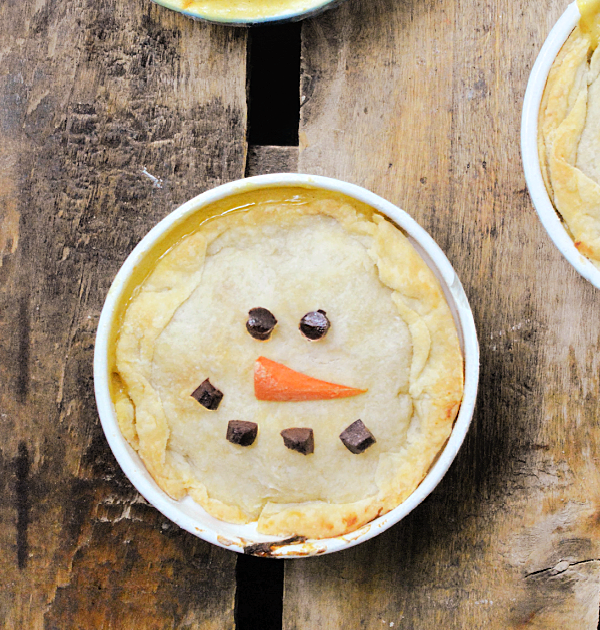 Snowman Chicken Pot Pies