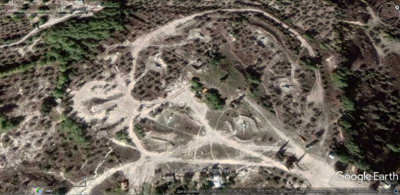 Супутниковий знімок Google Earth: позиція сирійського ЗРК С-75М3 в околицях Латакії