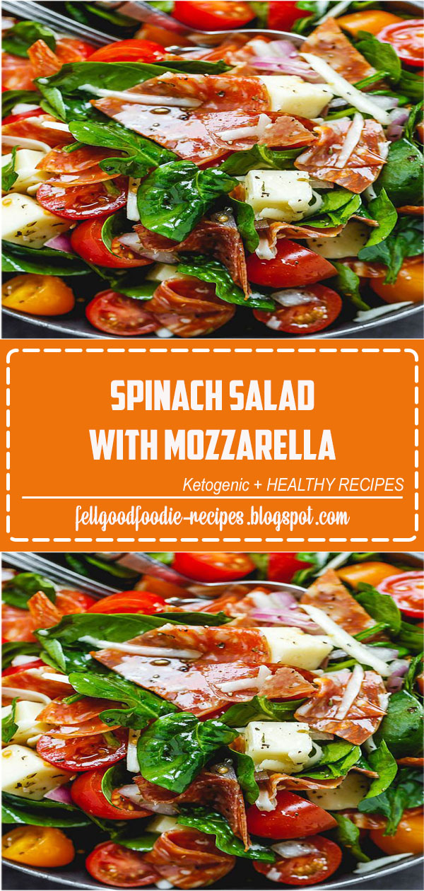 Spinach Salad with Mozzarella, Tomato & Pepperoni FoodieRecipes61