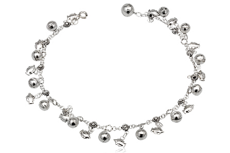 silver plain anklets