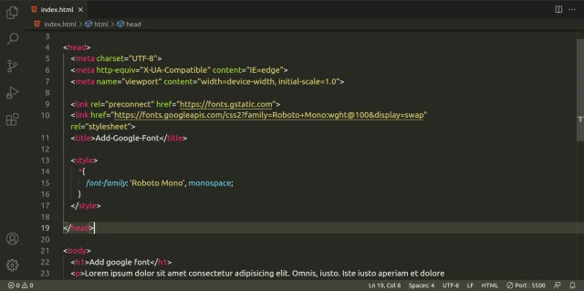 Add the CSS code Step_7