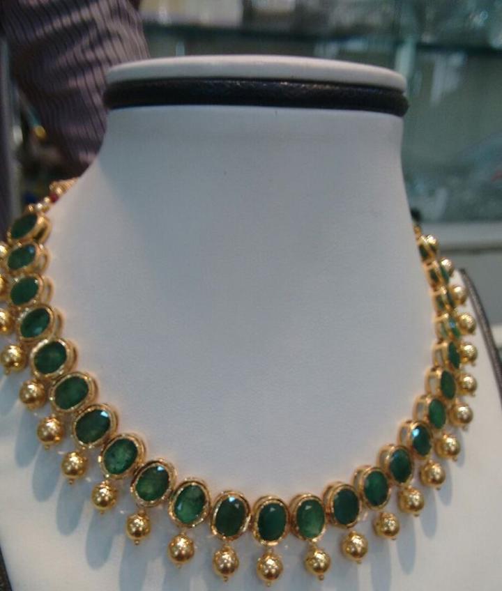 Emerald Drops Necklaces in Light Weight Jewellery Designs