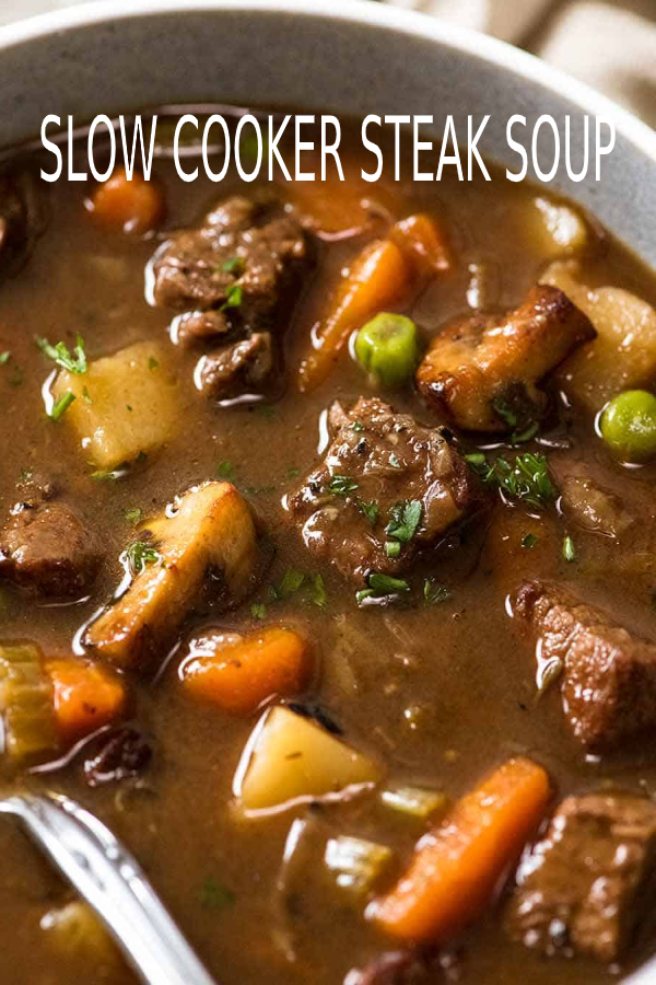 SLOW COOKER STEAK SOUP happy cook