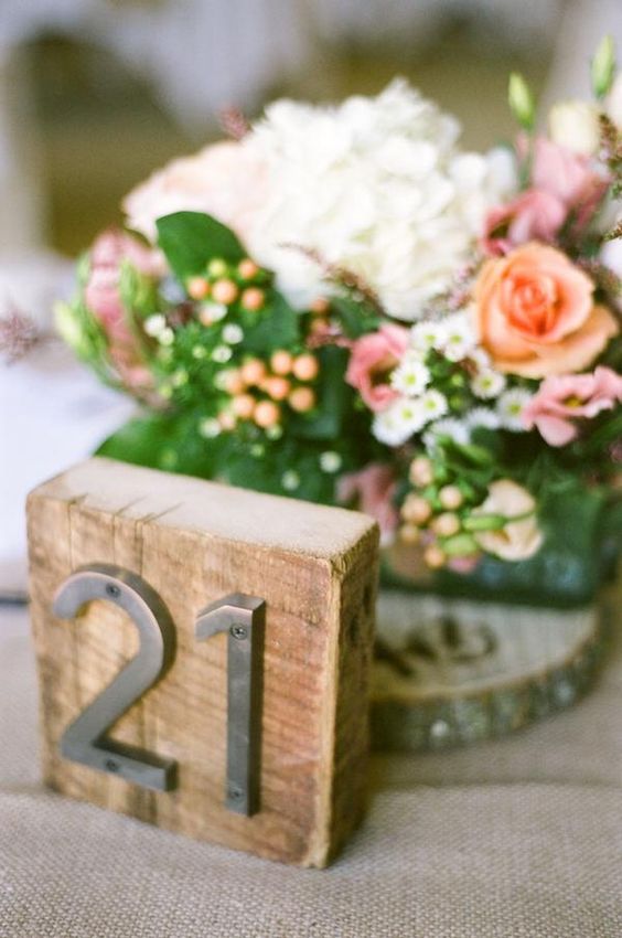 Beautiful Bridal Rustic Wedding Table Numbers