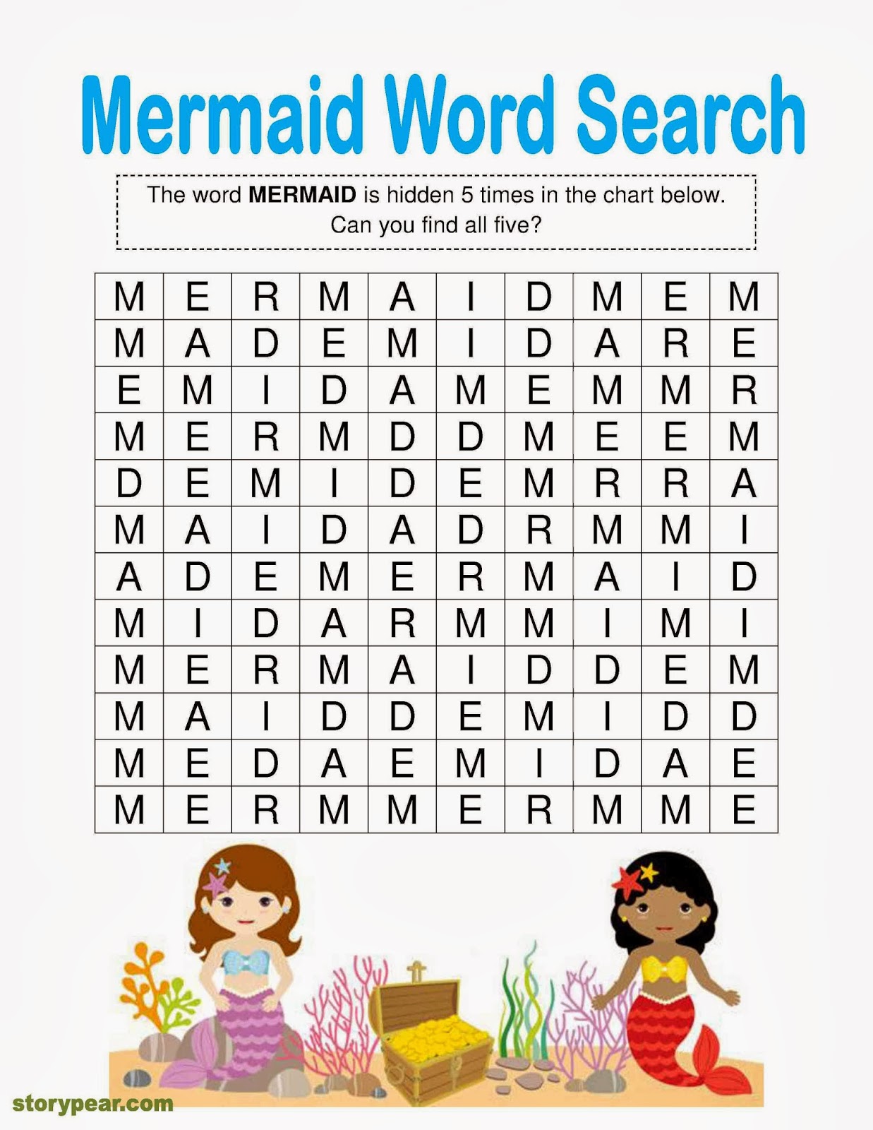 Story Pear Mermaids Free Word Finder Activity Attached Story Pear Mermaids Free Word Finder Activity Attached