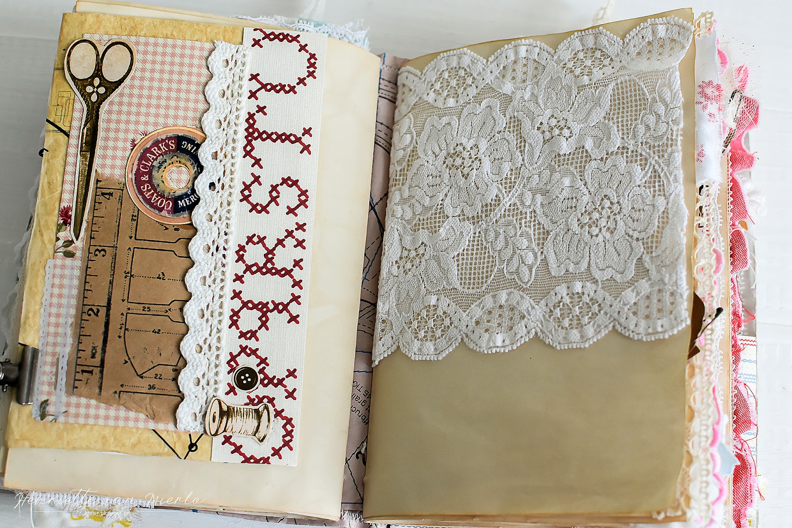 Sewing themed junk journal Henriëtte van Mierlo