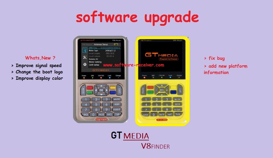 Software Upgrade Satfinder GTmedia V8 Finder Auto Service Bug