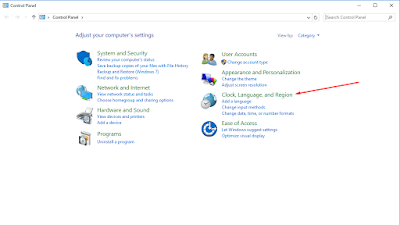 Control Panel > Clock, Language, and Region Control Panel > Clock, Language, and Region