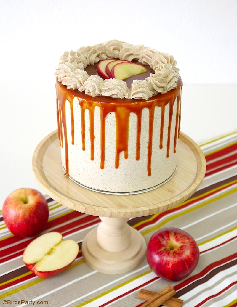 Apple and Cinnamon Layer Cake with Salted Caramel Drip Party Ideas